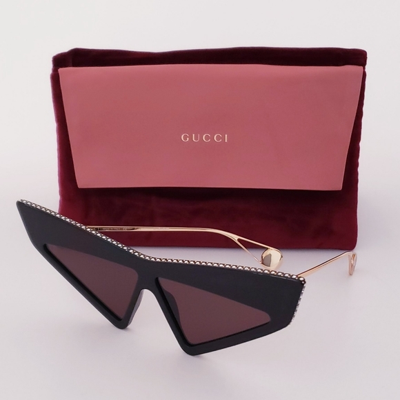 GUCCI Hollywood Forever Black Brown Mask Sunglasses NEW AUTHENTIC main image 9